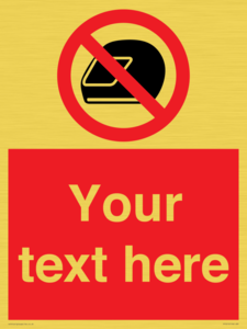 Custom No Motorcycle Helmets Sign